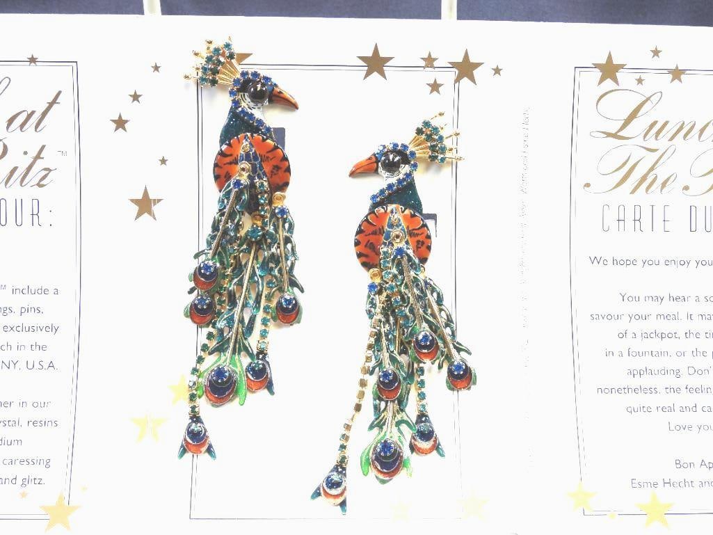 Lunch at The Ritz USA 22KT Gold Plated Peacock Earrings (1 of 7)