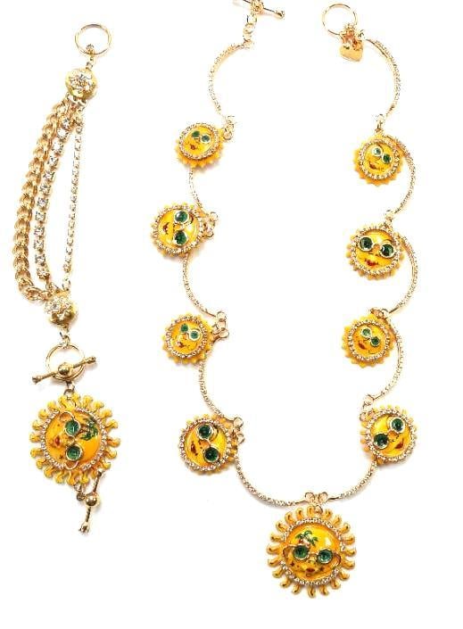 Lunch at The Ritz USA 22KT Gold Plated "Butterscotch Sunday" Necklace and Bracelet Matching Set (1 of 9)