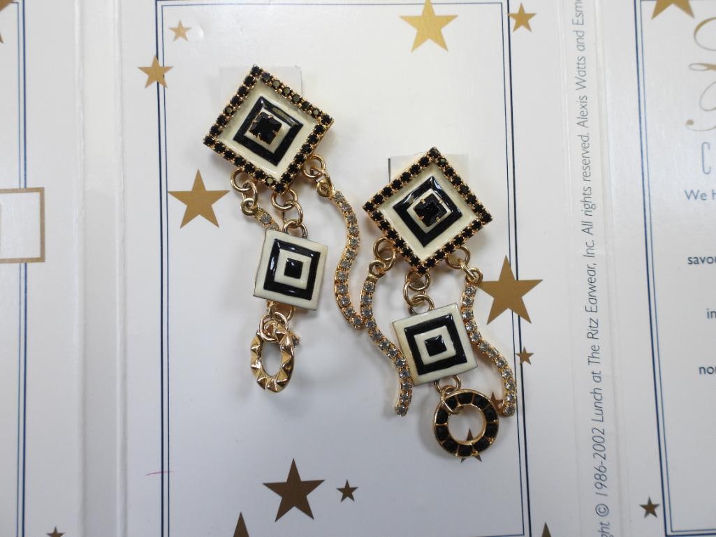 Lunch at The Ritz USA 22KT Gold Plated "Very Square" Earrings (1 of 5)