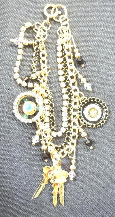 Lunch at The Ritz USA 22KT Gold Plated "Roadster" Charm Bracelet (1 of 3)