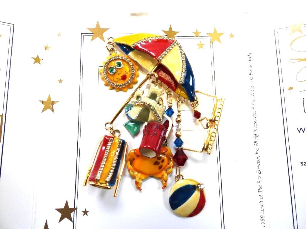 Lunch at The Ritz USA 22KT Gold Plated Pendant Brooch "Cruisewear Pin" (1 of 7)