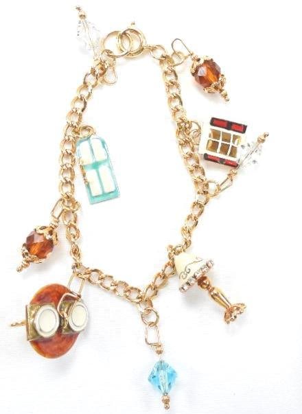 Lunch at The Ritz USA 22KT Gold Plated Charm Bracelet (1 of 3)