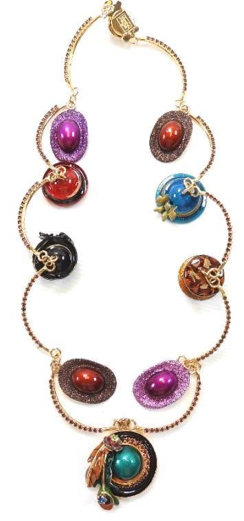 Lunch at The Ritz USA 22KT Gold Plated Hats Necklace (1 of 5)