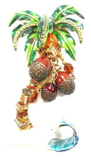 Lunch at The Ritz USA 22KT Gold Plated Pendant Brooch Palm Beach Theme (1 of 3)