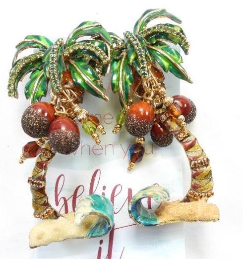 Lunch at The Ritz USA 22KT Gold Plated Palm Beach Earrings (1 of 5)