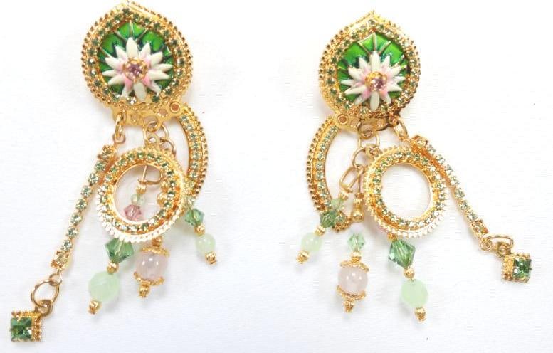 Lunch at The Ritz USA 22KT Gold Plated Earrings, Water lilly (1 of 4)