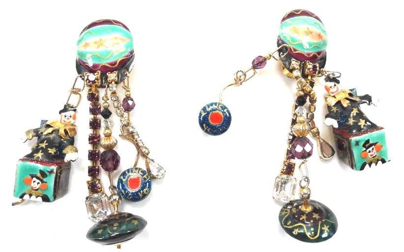 Lunch at The Ritz USA 22KT Gold Plated Retro Toys Earrings (1 of 4)