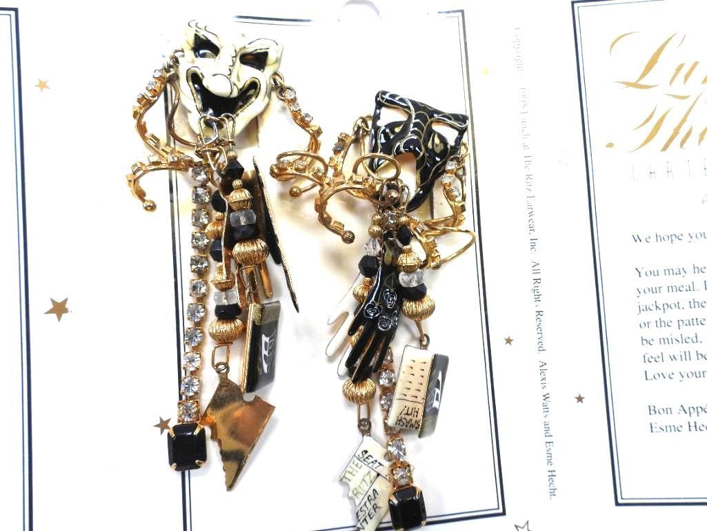 Lunch at The Ritz USA 22KT Gold Plated Theatre Earrings (1 of 7)