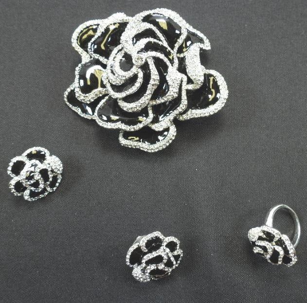 Joan Rivers Brooch, Earrings, Ring 3 PIECE MATCHING  SET (1 of 7)