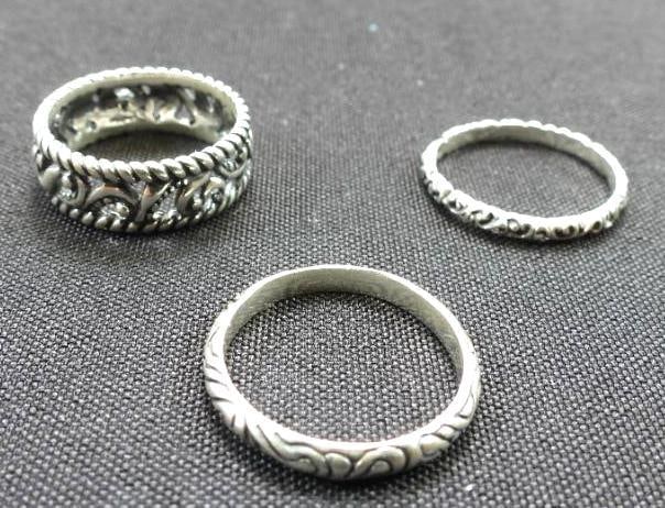 Carolyn Pollack Relios Sterling Silver 3 ring set Sz.8.5 (1 of 3)