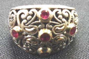 Samuel Benham 18kt gold Sterling Silver large garnet ring (1 of 4)