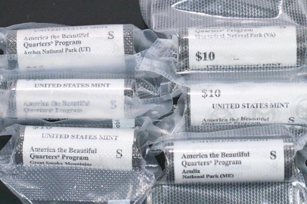 (6) Rolls Uncirculated US MINT S $10 America The Beautiful quarters (1 of 3)