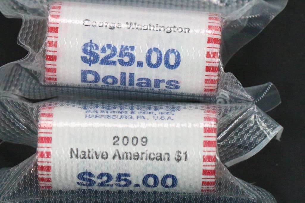 (2) Rolls Uncirculated  $25 Dollar Coins (1 of 3)