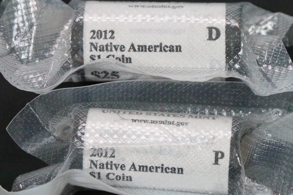 (2) Rolls Uncirculated US MINT 2012 Native American $25 Dollar Coins (1 of 1)