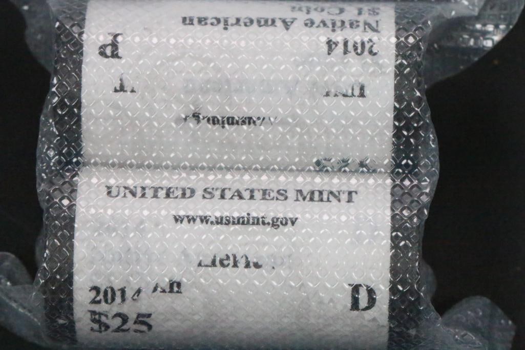 (2) Rolls 2014 Uncirculated US MINT $25 Dollar Coins (1 of 4)