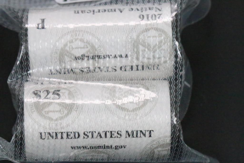 (2) Rolls 2016 Uncirculated US MINT $25 Dollar Coins (1 of 4)