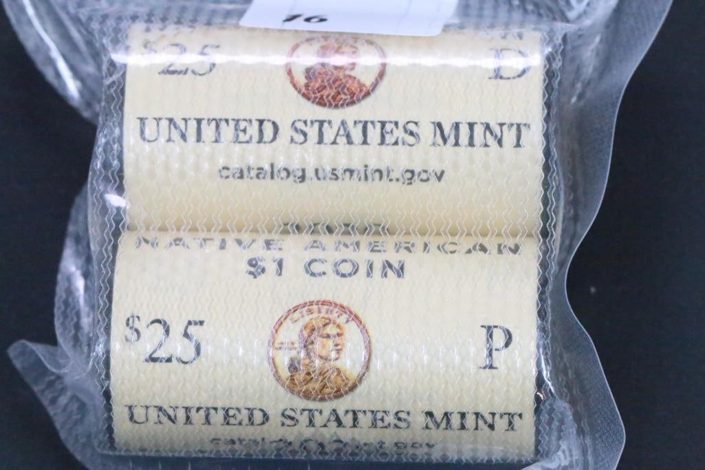(2) Rolls 2020 Uncirculated US MINT $25 Dollar Coins (1 of 4)