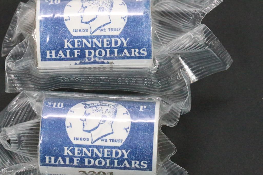 (2) Rolls 2001 Uncirculated Kennedy Half Dollar Coins (1 of 4)
