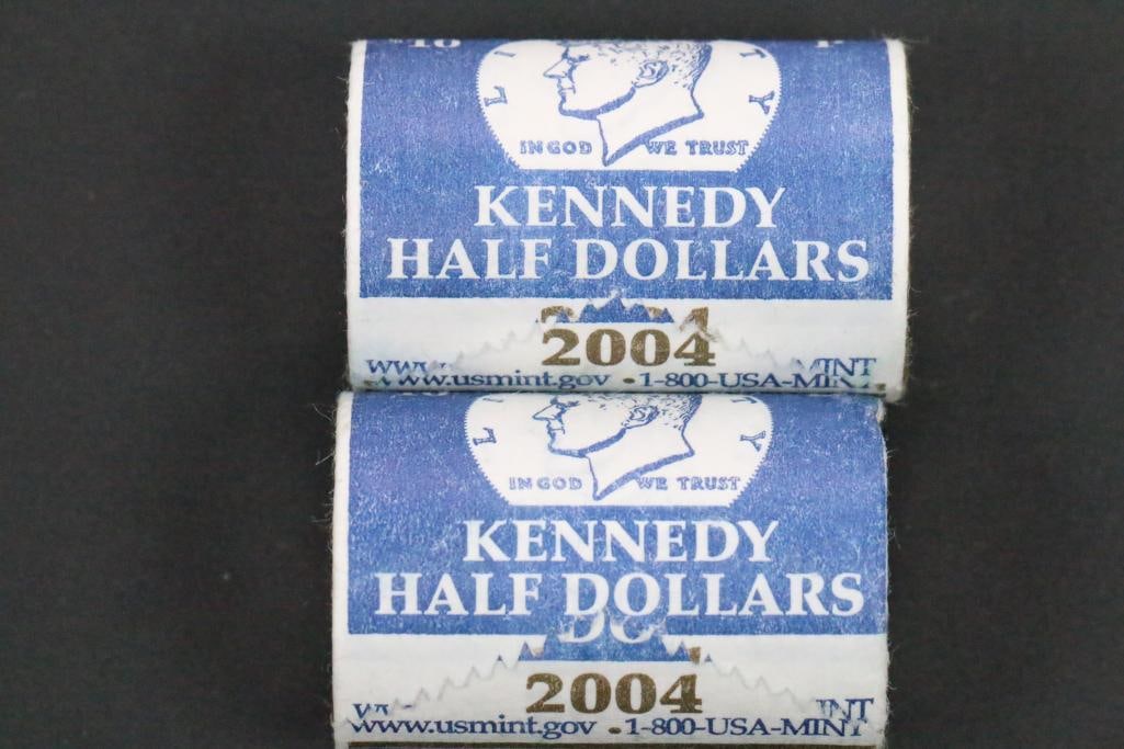 (2) Rolls 2004 Uncirculated Kennedy Half Dollar Coins (1 of 2)