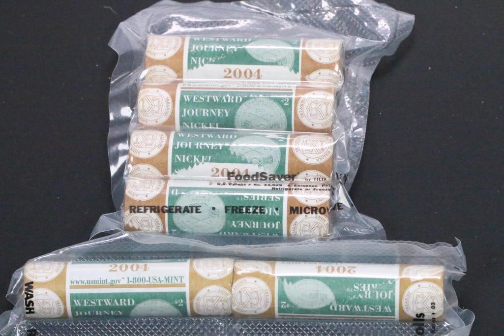 (6) Rolls Uncirculated 2004 D & P mints US Mint Jefferson Nickels (1 of 1)