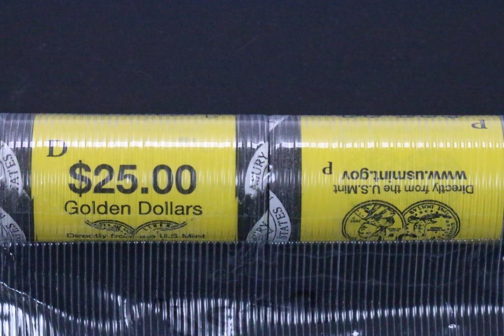 (2) Rolls of UNITED STATES MINT 2005 Sacagawea Dollar Uncirculated $1 Dollar Coins (1 of 2)