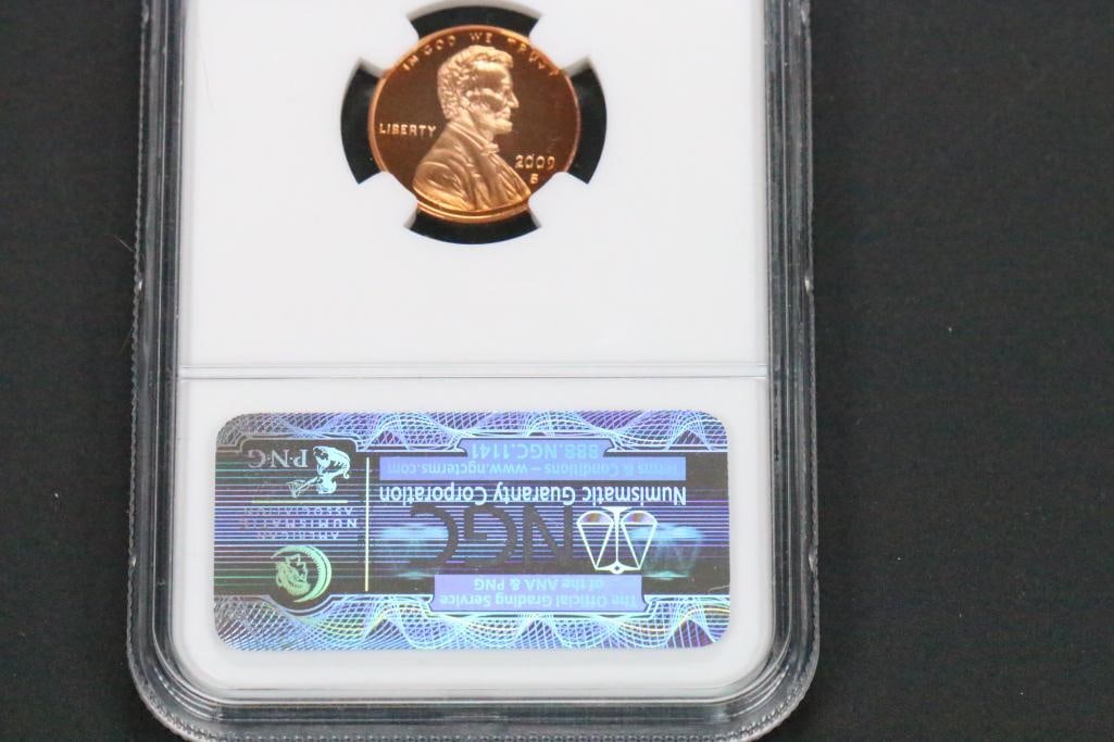 NGS 2009 S Bronze Lincoln Presidency Penny Ultra Cameo: NGS Numismatic Guarantee Corporation 2009 S BRONZE 1C PRESIDENCY PF 69 RD ULTRA CAMEO 2391309-027 COIN IN HARD CLEAR CASE.