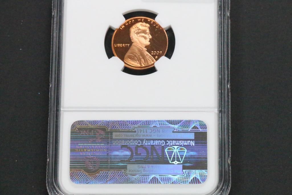 NGS 2009 S Bronze Lincoln FORMATIVE YEARS Penny Ultra Cameo: NGS Numismatic Guarantee Corporation 2009 S BRONZE 1C FORMATIVE YEARS PF 69 RD ULTRA CAMEO 2391309-011 COIN IN HARD CLEAR CASE.