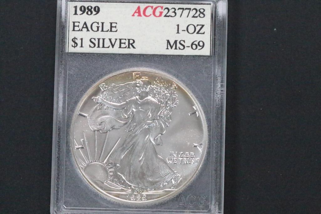 1989 SILVER EAGLE $1 ACG MS-69 (1 of 5)