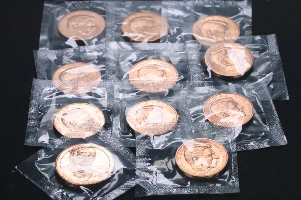 (11) Uncirculated Ronald Reagan Bronze Medals (1 of 6)