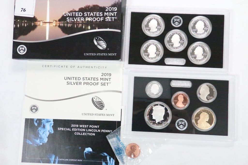 2019 UNITED STATES MINT SILVER PROOF SET Coins with COA (1 of 4)