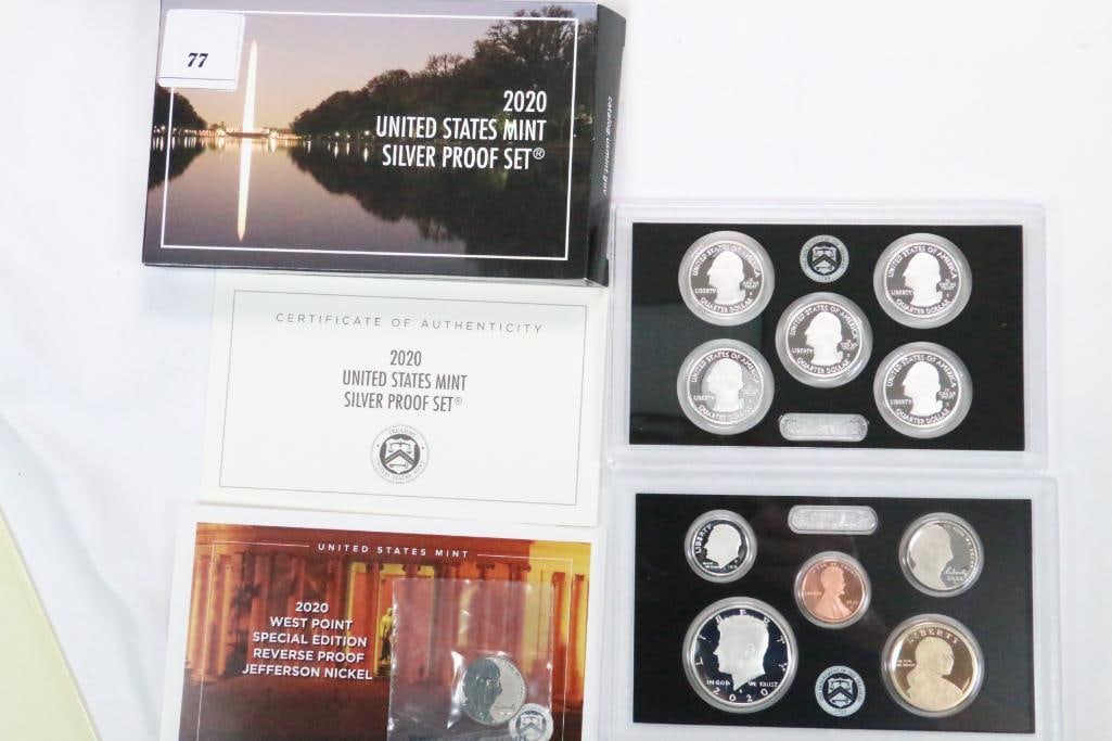 2020 UNITED STATES MINT SILVER PROOF SET Coins with COA (1 of 4)