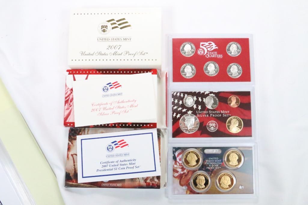 2007 UNITED STATES MINT SILVER PROOF SET COINS with COA (1 of 5)