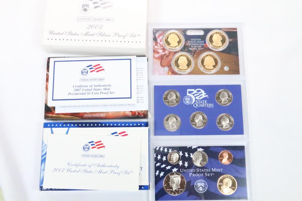 2007 UNITED STATES MINT SILVER PROOF SET COINS with COA (1 of 5)