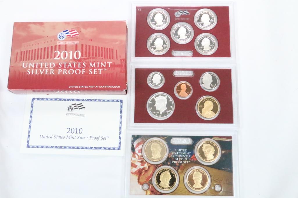 2010 UNITED STATES MINT SILVER PROOF SET COINS with COA (1 of 5)