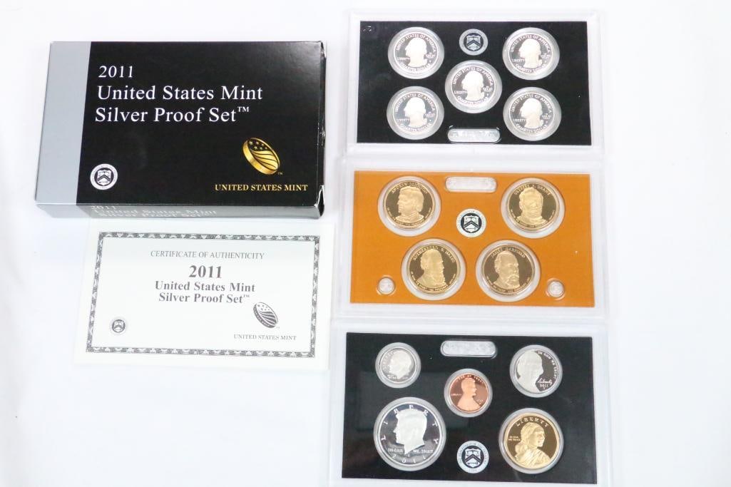 2011 UNITED STATES MINT SILVER PROOF SET COINS with COA (1 of 4)