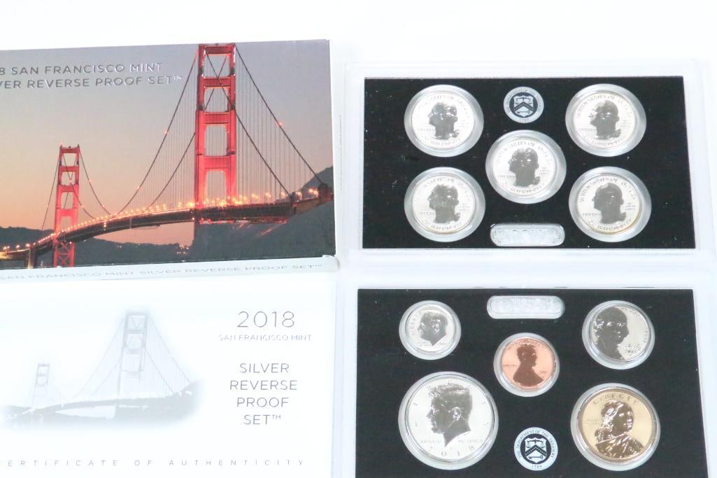 2018 SAN FRANCISCO MINT SILVER REVERSE PROOF SET 50th Anniversary COINS with COA (1 of 8)
