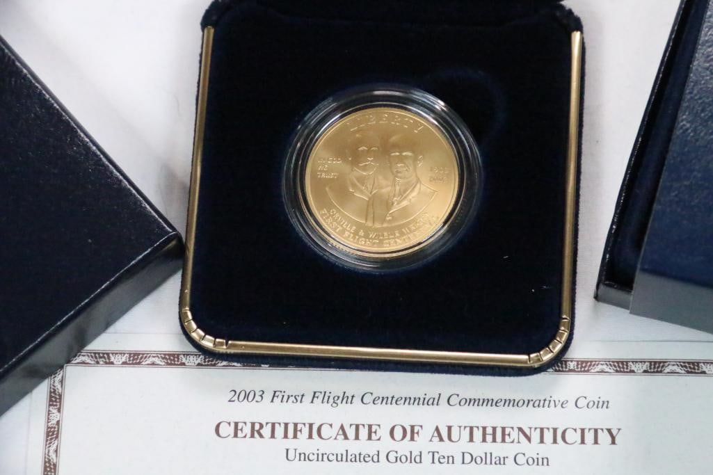 2003 W First Flight uncirculated PROOF GOLD TEN DOLLAR COIN (1 of 8)