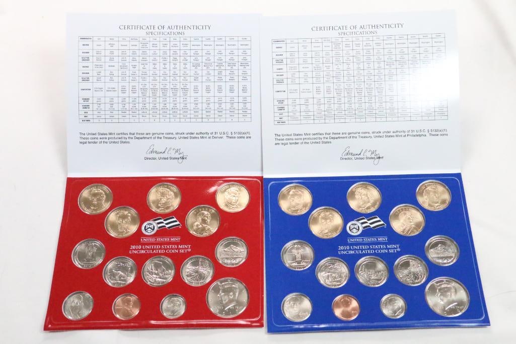 2010 Denver and Philadelphia United States Mint Uncirculated 2 coin Sets (1 of 10)