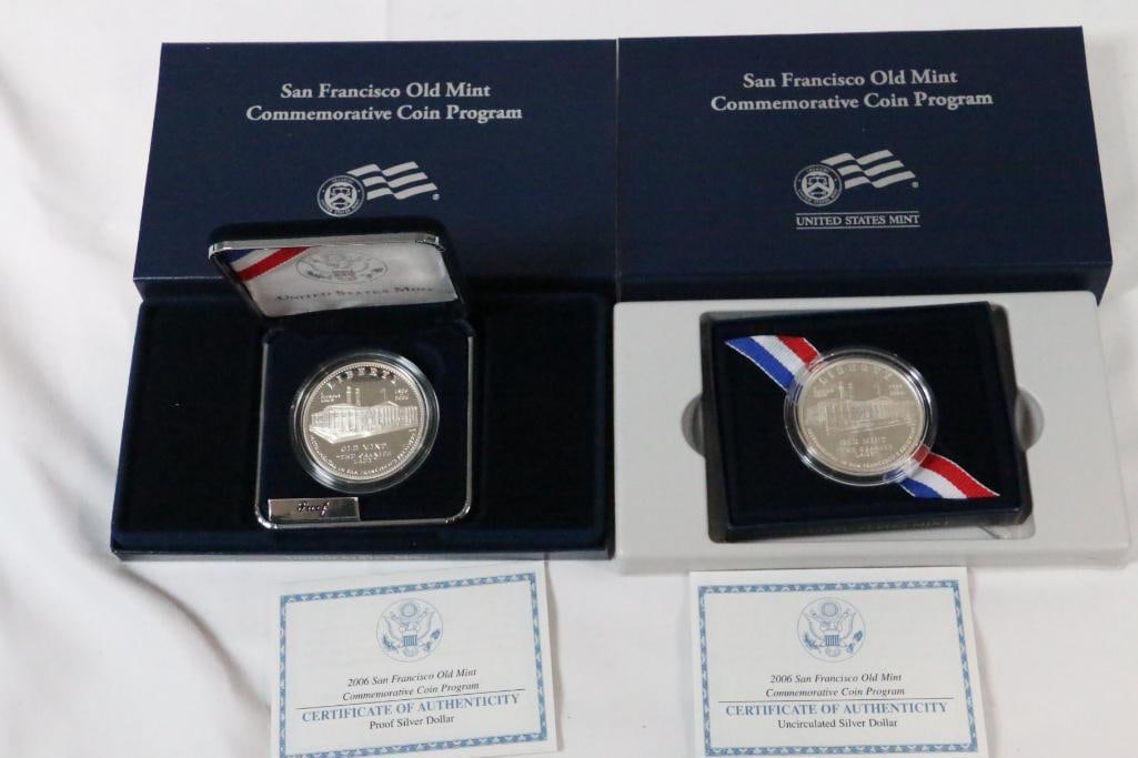 2006 S Silver Dollar Coins Uncirculated and Proof coins Lot of 2 San Francisco Mint (1 of 6)
