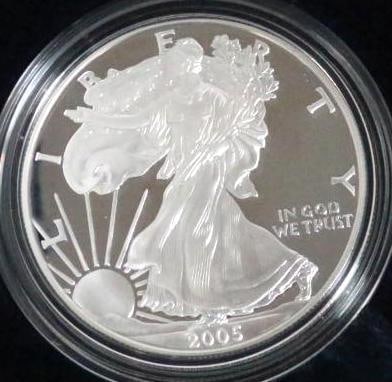 2005 W American Eagle One Ounce Proof Silver Bullion Coin (1 of 8)