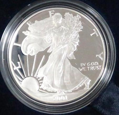 2001 W American Eagle One Ounce Proof Silver Bullion Coin (1 of 6)