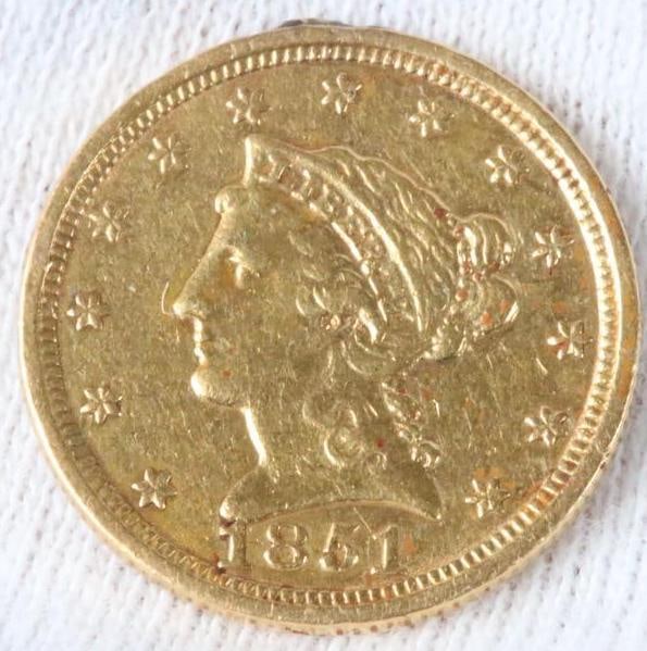1851 Liberty Head Quarter Eagle 2 1/2 dollar GOLD Coin XF (1 of 2)