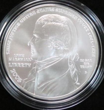 US MINT Chief Justice John Marshall Silver Dollar Coin and Chronicles Set (1 of 6)