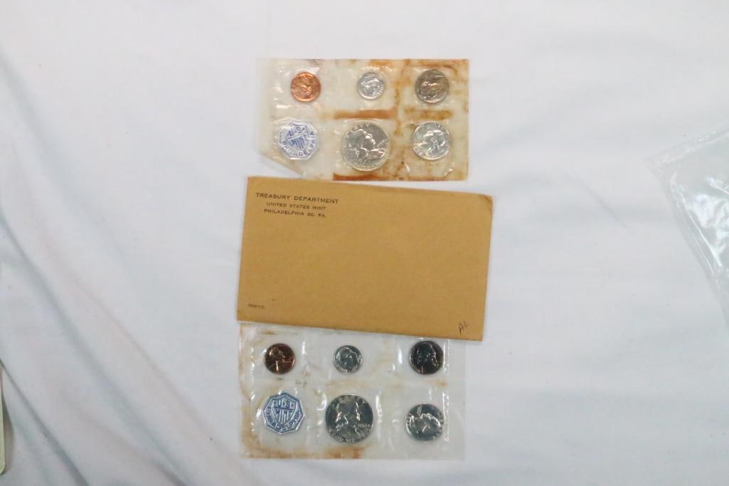 (3) SILVER PROOF COINS  1952, 1960 and 1962 Philadelphia Mint Sealed (1 of 7)