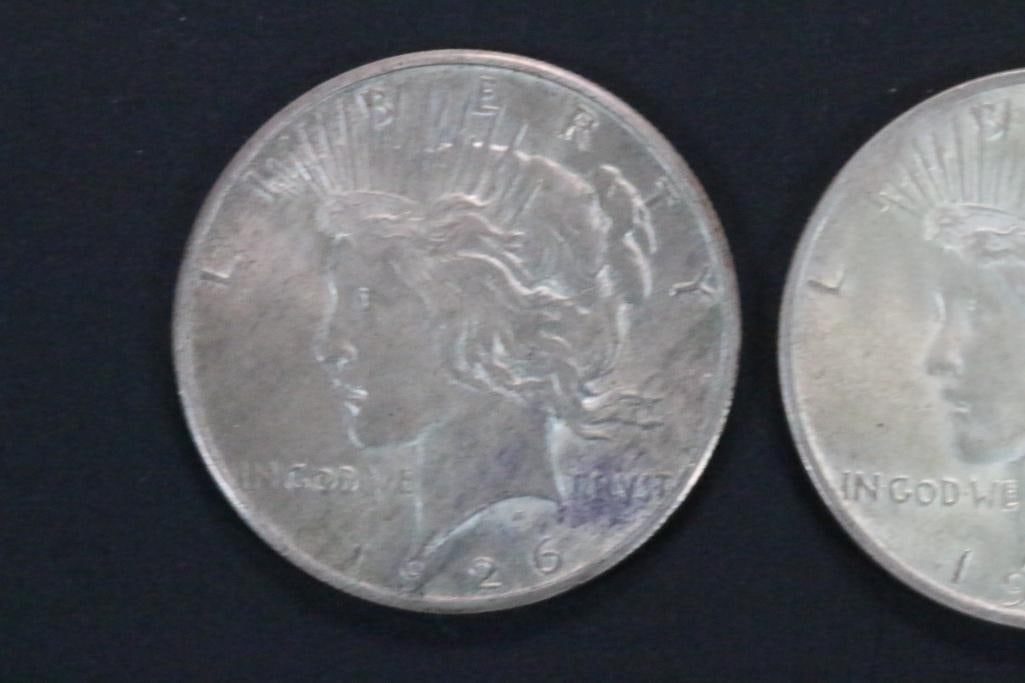(2) 1926 PEACE SILVER DOLLARS COINS (1 of 4)