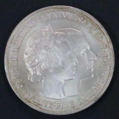 1972 Cayman Islands Silver Wedding Anniversary Twenty Five Dollar Coin 1.85 oz (1 of 2)