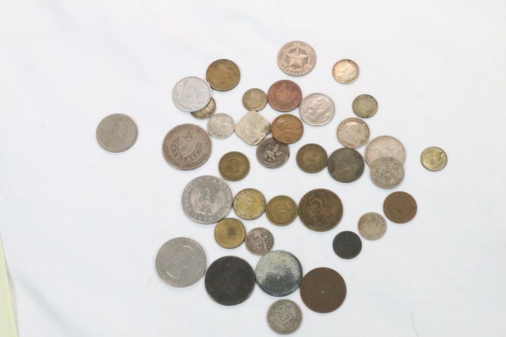 (36) Foreign coins: Curacao 1941-P 10 cent, France, Belgium, Greece, Hong Kong and others (1 of 5)