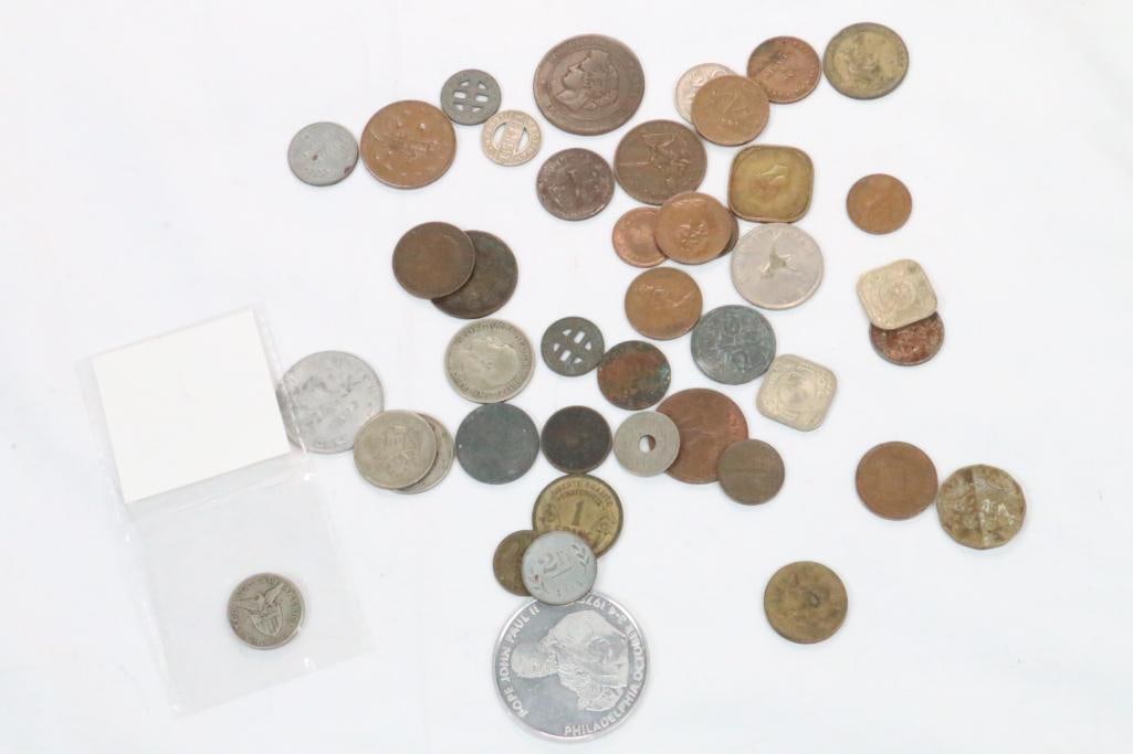 (43)Foreign coins France, Brasil, Bermuda, Australia. Philippines and others.: Numismatic. PLEASE See pictures for additional details.