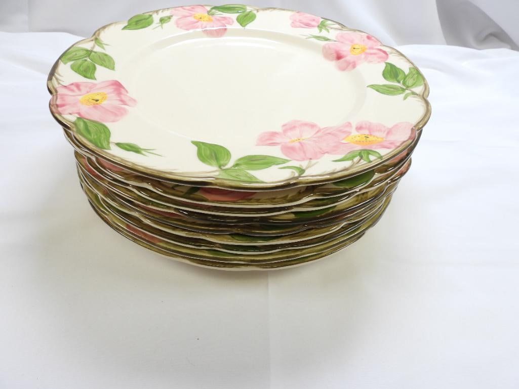 LOT of 9 Vintage FRANCISCAN "Desert Rose" Stoneware Pottery  Dinner Plates (1 of 4)