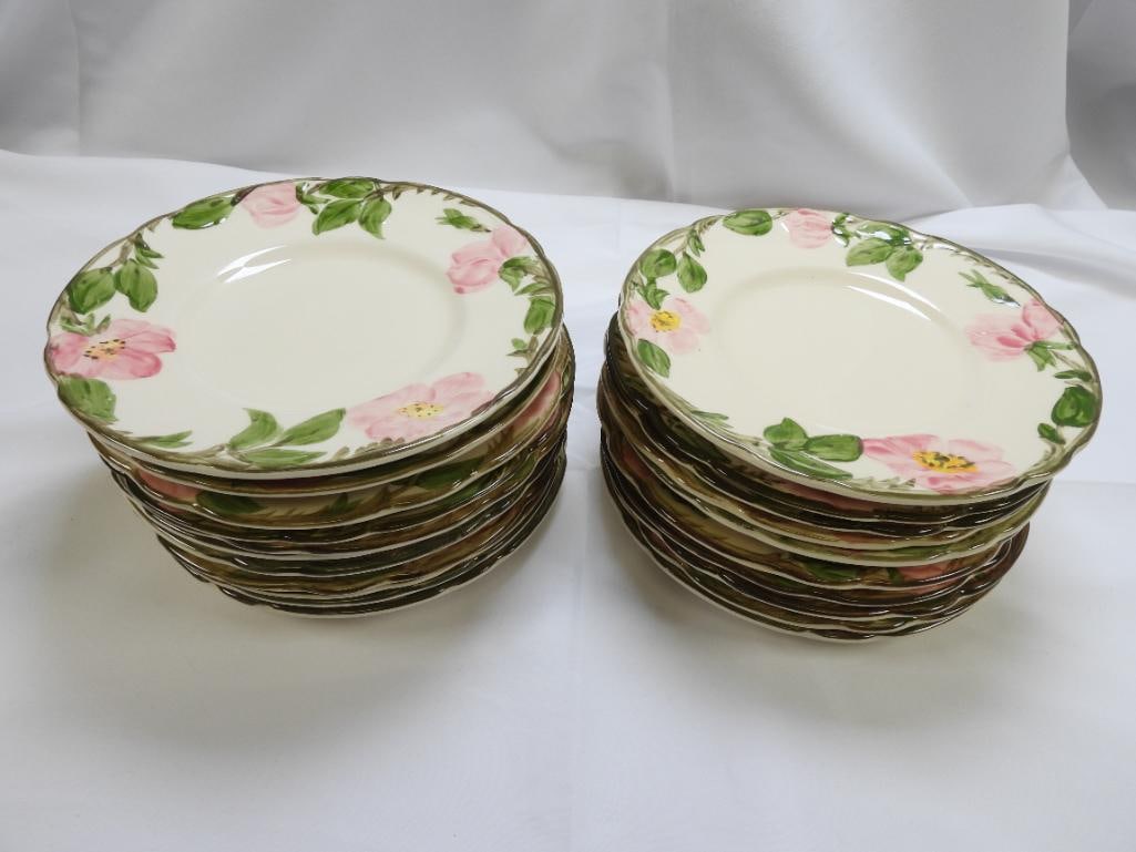 LOT of 21 Vintage FRANCISCAN "Desert Rose" Stoneware Pottery  Dessert Plates (1 of 4)